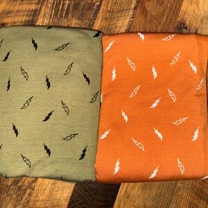 Green and Orange Lightning Bolt knit Fabric